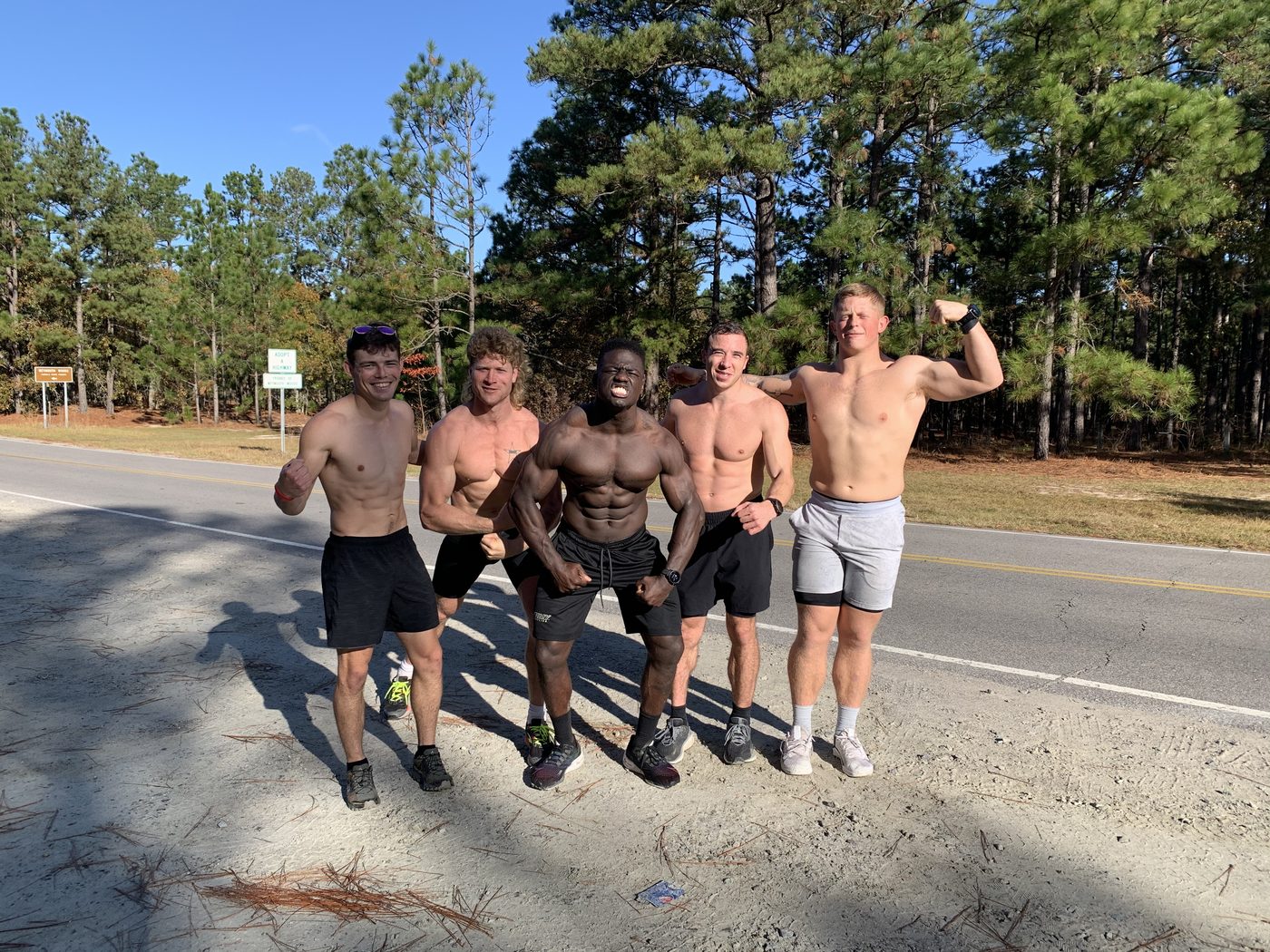 Chris Ochs with his unit at Fort Bragg, North Carolina.